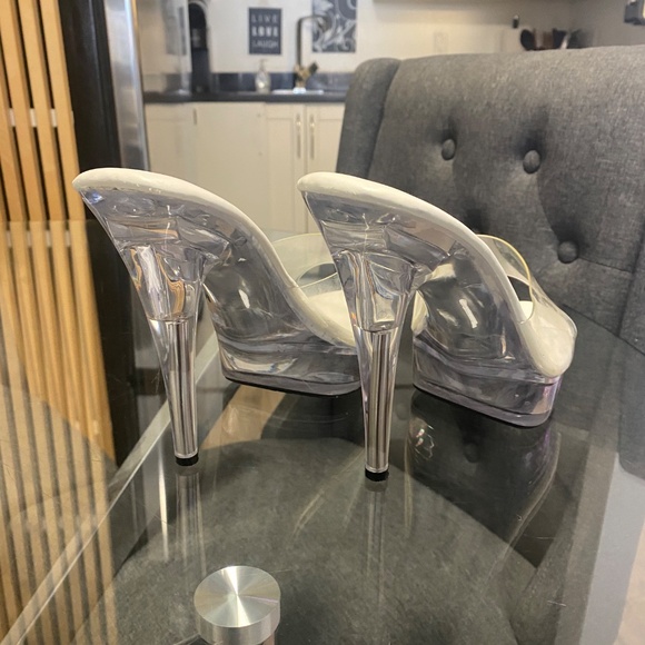 5inch Transparent Platform Heels, sz 10 - Picture 2 of 7